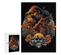 Puzzle 300 pezzi per adolescenti Gorilla Cityscape Art Print Puzzle per adulti giochi di relax regali per donne regali per amici e familiari 300 pezzi