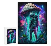 Puzzle 300 pezzi per adolescenti Mushroom astronauta nello spazio, 1 puzzle per adulti, giochi di relax, regali per donne, regali per amici e familiari, 300 pezzi