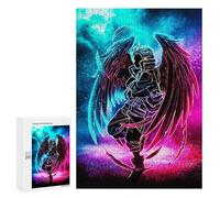 Puzzle 300 pezzi per adolescenti Neon Angel Wings Art Puzzle per adulti giochi di relax regali per donne regali per amici e familiari 300 pezzi