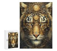 Puzzle 300 pezzi per adolescenti steampunk tigre ritratto 4 puzzle per adulti giochi di relax regali per donne regali per amici e familiari 300 pezzi