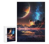 Puzzle 300 pezzi per adolescenti Sunset Over The Planets Puzzles per teenager fai da te giocattoli da parete promuove l'allenamento del cervello 300 pezzi