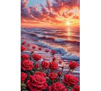 Puzzle 300 Pezzi per Adulti, Alba Onde Fiori, Esercitare la Memoria, Migliorare la Concentrazione Lettere sul Retro, Giocattolo Regalo per Uomini Donne e Anziani 38 x 26 cm