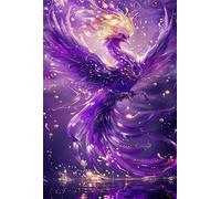 Puzzle 300 Pezzi per Adulti, Fenice Viola Animale, Esercitare la Memoria, Migliorare la Concentrazione Lettere sul Retro, Giocattolo Regalo per Uomini Donne e Anziani 38 x 26 cm