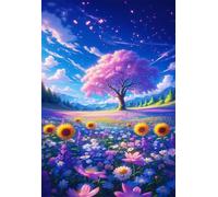 Puzzle 300 Pezzi per Adulti, Fiore Dell'Albero, Esercitare la Memoria, Migliorare la Concentrazione Lettere sul Retro, Giocattolo Regalo per Uomini Donne e Anziani 38 x 26 cm