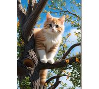 Puzzle 300 Pezzi per Adulti Gatto ramo primaverile, Intrattenimento Creativo, puzzle Divertenti Uomo e Donna, Gioco Giocattolo per la Famiglia, Colorato impegnativo per adulti