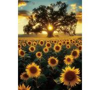Puzzle 300 Pezzi per Adulti, Girasoli Dell'Albero Dell'Alba, Esercitare la Memoria, Migliorare la Concentrazione Lettere sul Retro, Giocattolo Regalo per Uomini Donne e Anziani 38x26 cm