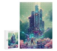 Puzzle 300 pezzi per adulti Neon Skyscraper Dreamscape - 1 puzzle giocattolo decorazione da parete, ma divertente e umoristico, regalo di compleanno unici, 300 pezzi