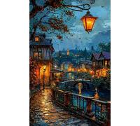 Puzzle 300 Pezzi per Adulti, Ponte Città Sul Fiume, Esercitare la Memoria, Migliorare la Concentrazione Lettere sul Retro, Giocattolo Regalo per Uomini Donne e Anziani 38 x 26 cm