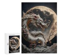 Puzzle 300 pezzi per adulti Seraphic Dragon Moonlit Sky per adolescenti puzzle giocattoli decorazione da parete analisi e logica regali di Natale e compleanno 300 pezzi