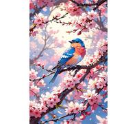 Puzzle 300 Pezzi per Adulti, Uccelli Fiori Rosa, Esercitare la Memoria, Migliorare la Concentrazione Lettere sul Retro, Giocattolo Regalo per Uomini Donne e Anziani 38 x 26 cm