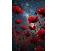 Puzzle 300 Pezzi, Puzzle per Adulti Cielo Stellato Papaveri 40x28 cm, Impossibile Difficile Puzzles Impegnativo Come Regalo e Decorazione per Pareti