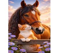 Puzzle 300 Pezzi, Puzzle per Adulti Gatto Cavallo Margherita 38x26 cm, Impossibile Difficile Puzzles Impegnativo Come Regalo e Decorazione per Pareti