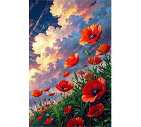 Puzzle 300 Pezzi, Puzzle per Adulti Papaveri Rossi 40x28 cm, Impossibile Difficile Puzzles Impegnativo Come Regalo e Decorazione per Pareti