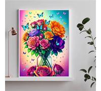Puzzle 300 pezzi, Rose Farfalla Puzzle Classici per Adulti, Giocattoli di Gioco Impegnativi, puzzle Impossibile, Puzzles per Gioco Familiare, Regalo per Amore e Amico 38 x 26 cm