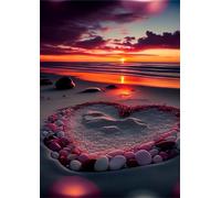 Puzzle 300 Pezzi Spiaggia del Tramonto Puzzle Adulti 38 x 26 cm Giochi Rilassamento e Intelligence 300 Pezzi Puzzles per Uomini e Donne Regalo Creativo per il Relax