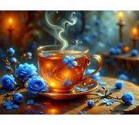 Puzzle 300 pezzi Tè alla rosa blu per Adulti, 52x38cm Puzzle Adulti 300 pezzi, Giochi Di Puzzle per Tutta La Famiglia, Un Regalo Festivo per Gli Amici in Una Bella Confezione