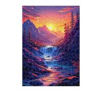 Puzzle 300 Pezzi Tramonto Montagne Fiumi, Gioco Educativo e Stimolante, Sviluppare Memoria, Logica e Manualità, Giochi Rilassamento e Intelligence Puzzle per Adulti 300 Pezzi