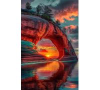 Puzzle 300 Pezzi Tramonto Sulla Roccia Puzzles per Adulti Impossibile Difficile Impegnativo Puzzle 300 Pezzi Classici 38 x 26 cm