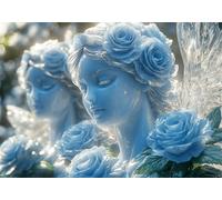 Puzzle 300 Pieces Blu Bambina Bambino 10 8 9 6 5 7 Anni Regalo Maschio Adulti Legno Fiore Puzzle Arte Giochi Gioco di QI Ragazzo Grandi Dimensioni 38x26cm,300pcs Regalo Toy, Scatola Squisita P-898