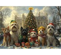 Puzzle 300 Pieces Cane Bambina Bambino 10 8 9 6 5 7 Anni Regalo Maschio Adulti Legno Albero di Natale Puzzle Arte Giochi Gioco di QI Ragazzo Grandi Dimensioni 40x28cm,300pcs Toy, Scatola P-883