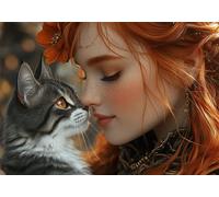 Puzzle 300 Pieces Donna Bambina Bambino 10 8 9 6 5 7 Anni Regalo Maschio Adulti Legno Gatto Puzzle Arte Giochi Gioco di QI Ragazzo Grandi Dimensioni 38x26cm,300pcs Regalo Toy, Scatola P-962
