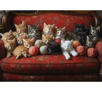 Puzzle 300 Pieces Gatto Bambina Bambino 10 8 9 6 5 7 Anni Regalo Maschio Adulti Legno Animale Puzzle Arte Giochi Gioco di QI Ragazzo Grandi Dimensioni 40x28cm,300pcs Regalo Toy, Scatola P-884