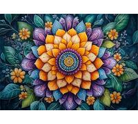 Puzzle 300 Pieces Il mandala Bambina Bambino 10 8 9 6 5 7 Anni Regalo Maschio Adulti Legno Fiore Puzzle Arte Giochi Gioco di QI Ragazzo Grandi Dimensioni 40x28cm,300pcs Regalo Toy, Scatola P-995
