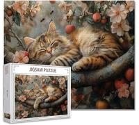 Puzzle 3000 Pezzi Animale Gatto Impossibili Puzzle Gigante Adulti Difficili Wooden Jigsaw Arte, Possono Stimolare Pensiero Delle Persone Con Poster Incluso, Regalo per Uomini e Donne 81X122cm G-9
