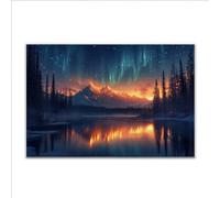 Puzzle 3000 Pezzi Aurora boreale Montagna Puzzle Grandi Dimensioni per Adulti 122x80cm, Adulti Difficili Impossible Giochi, Rilassamento e Intelligence, Jigsaw Personalizzato per Maschio e Femmina W-7