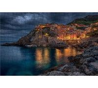 Puzzle 3000 Pezzi, Cinque Terre Puzzle 3000 Pezzi per Adulti, Giochi di Puzzles Vista Notturna Legno per Tutta la Famiglia, DIY Puzzles per Quadri Moderni Soggiorno Regalo Donna 120 x 80CM RXPT-3027