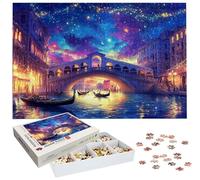 Puzzle 3000 Pezzi Città dell'acqua, Puzzle Vista notturna 3000 Pezzi per Adulti e Ragazzi, Puzzles in Legno con Squisita Scatola di Imballaggio, Giochi Educativo per Famiglie, Decorazioni Casa H-1893