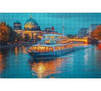 Puzzle 3000 Pezzi Città Puzzle 3000 Pezzi Legno per Adulti Nave Da Crociera, Splendidamente Confezionato in Una Scatola di Cartone, Borsa Rete Portabilità per Regalo Donna 80x120 cm RXPT-4590