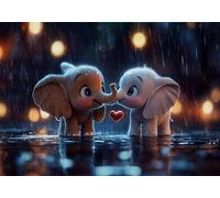 Puzzle 3000 Pezzi Elefante Bambino Puzzle Adulti Sfida Impossibili Jigsaws Amore Classica 3D Pattern Art Jigsaws per Divertimento Adulti e Bambina, Gioco Familiare, Festa Aziendale 122x81cm C-754