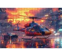 Puzzle 3000 Pezzi Elicottero Puzzle 3000 Pezzi Legno per Adulti Auto, Splendidamente Confezionato in Una Scatola di Cartone, Trasportabile in Una Borsa a Rete per Regalo Donna 120 x 80 cm RXPT-8308