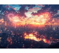 Puzzle 3000 Pezzi Fuochi d'artificio Puzzle Legno Città, n-818 | Jigsaw Puzzles 122x81cm, Marcature di Lettere Sul Retro, Giochi Divertenti, Famiglia Relax, Regalo per Amore e Amico