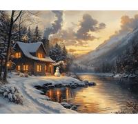 Puzzle 3000 Pezzi inverno Puzzle Legno Il paesaggio, n-77 | Jigsaw Puzzles 122x81cm, Marcature di Lettere Sul Retro, Giochi Divertenti, Famiglia Relax, Regalo per Amore e Amico