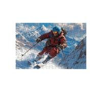 Puzzle 3000 Pezzi, Legno Sciare Puzzle 3000 Pezzi Adulti, Puzzles Montagna innevata per Tutta la Famiglia Insieme, Puzzles per Alleviare lo Stress Primavera Decorazioni Parete 80x120Cm LZPT-05074