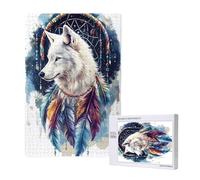 Puzzle 3000 Pezzi Lupo Puzzle Cacciatore Di Sogni Grandi Dimensioni per Adulti Scatola di Imballaggio e Immagini di Riferimento,Giochi Rilassamento e Intelligence,Come Regalo per Amici e Amanti M-1710