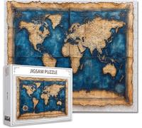 Puzzle 3000 Pezzi Mappa del mondo Impossibili Puzzle Gigante Adulti Difficili Wooden Jigsaw Arte, Possono Stimolare Pensiero Delle Persone Con Poster Incluso, Regalo per Uomini e Donne 81X122cm R-0