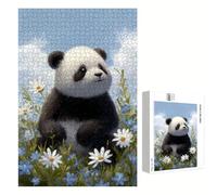 Puzzle 3000 Pezzi - Panda & Margherita - Puzzle in Legno Durevole con Lettere sul Retro - 111x87cm - Hobby Creativo Senza Polvere - Articolo per Collezionisti e 14 Anni in Su P3#1204