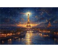 Puzzle 3000 Pezzi, Parigi Puzzle 3000 Pezzi per Adulti, Giochi di Puzzles Cielo Stellato Legno per Tutta la Famiglia, DIY Puzzles per Quadri Moderni Soggiorno Regalo Donna Uomo 120x80 CM RXPT-5327
