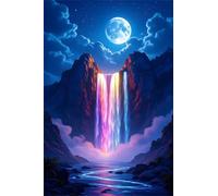 Puzzle 3000 Pezzi per Adulti,Puzzles Artistico,Cascata arcobaleno al chiaro di luna puzzle Fai da te Intrattenimento Creativo, puzzles Classico Regali per la casa