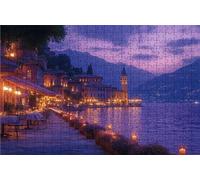 Puzzle 3000 Pezzi Piccola Città Puzzle 3000 Pezzi Legno per Adulti Vista Mare, Splendidamente Confezionato in Una Scatola di Cartone, Borsa Rete Portabilità per Regalo Donna 80 x 120cm RXPT-9418