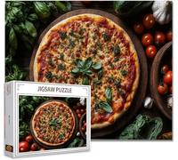 Puzzle 3000 Pezzi Pizza Impossibili Puzzle Gigante Adulti Difficili Wooden Jigsaw Arte, Possono Stimolare Pensiero Delle Persone Con Poster Incluso, Regalo per Uomini Donne e Anziani 81X122cm V-4