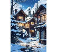 Puzzle 3000 Pezzi, Puzzle per Adulti Casa Invernale 122x81 cm, Impossibile Difficile Puzzles Impegnativo Come Regalo e Decorazione per Pareti