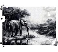 Puzzle 3000P Pezzi, Puzzle Classici 48 x 31.9 in elefante nero l0-80 | Puzzle Giochi Rilassamento e Intelligence, Puzzle per Gioco Familiare, Festa Aziendale, Regalo per Amore e Amico