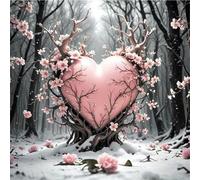 Puzzle 35 Pezzi,12 x 12 cm puzzles per adulti,Cuore rosa del bosco DIY puzzle Arte,Educativi Stimolanti Puzzles Decorazioni per la Casa