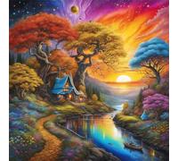 Puzzle 35 Pezzi Casa sull'albero delle fate, Impossible puzzle Per Adulti 35 pezzi, DIY Puzzles Colorato 30x30cm, Rompicapo adulti E Ragazzi, Gioco Giocattolo per la Famiglia