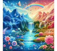 Puzzle 35 Pezzi,Cascata arcobaleno puzzle per adulti Giochi Educativi,Puzzles Artistico Adatto a Tutta la Famiglia(12 x 12 cm)