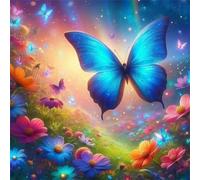 Puzzle 35 Pezzi,Fiori di farfalla blu puzzle per adulti Giochi Educativi,Puzzles Artistico Adatto a Tutta la Famiglia(12 x 12 cm)